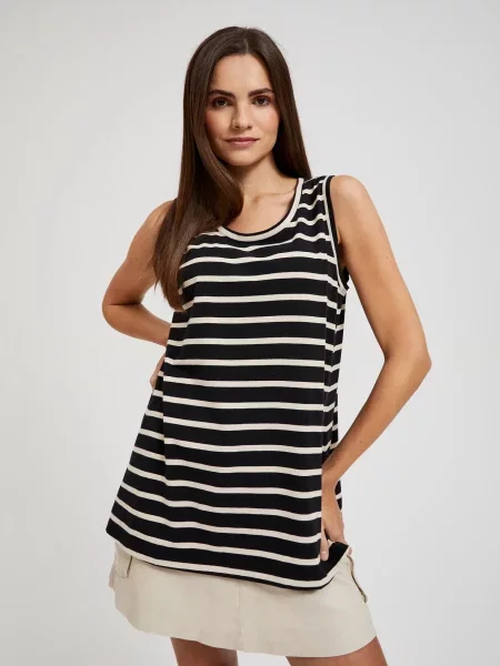 Top Moodo cu dungi negru