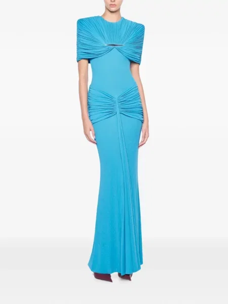 Rochie maxi Chats By C.dam drapată albastru