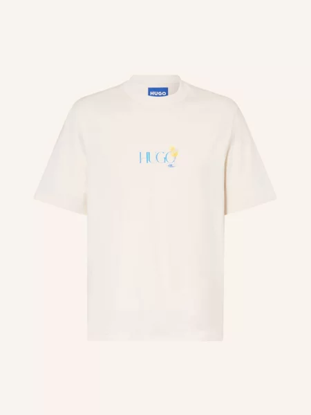 T-shirt o kroju regular fit z nadrukiem na plecach model NULAXO' Hugo Blue niebieska