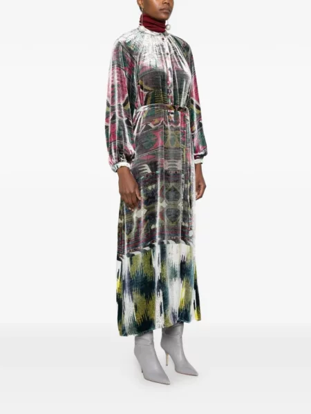 Cu centură rochie midi Pierre-louis Mascia verde