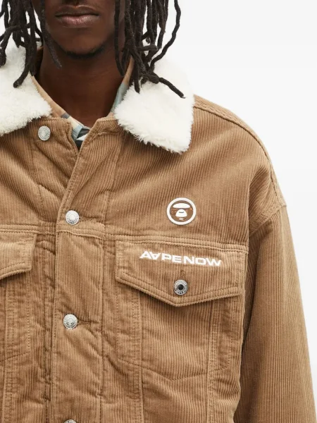 Geacă Aape By A Bathing Ape de catifea cord maro