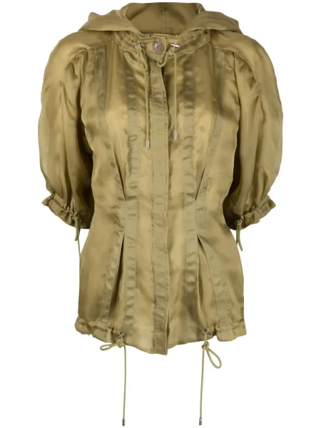 Jedwabna kurtka Alberta Ferretti zielona