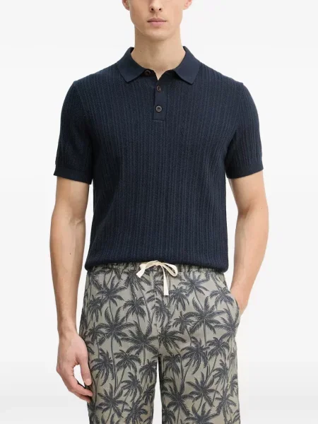 Tricou polo Joop! tricotate albastru