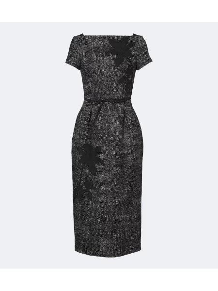Rochie midi Erdem de lână negru
