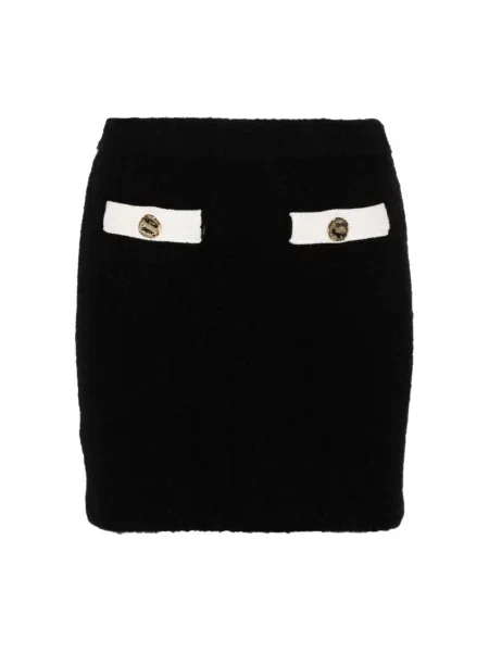 Dzianinowa spódnica Self-portrait czarna