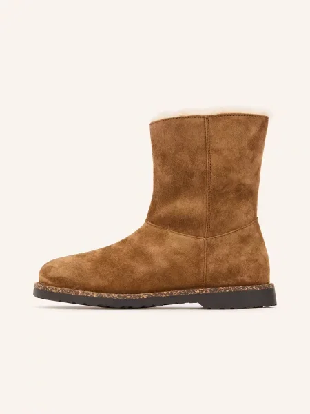 Birkenstock Obuwie Kobieta 39 EU Zamsz Zamszowe Buty z Owczym Futrem dla Kobiet brązowy
