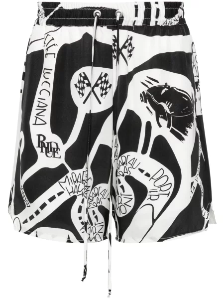 Pantaloni scurți Rhude de mătase negru