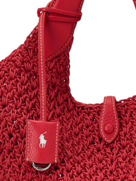 Șosete Polo Ralph Lauren de in cu broderie în carouri roșu