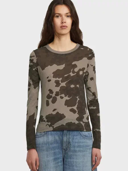 Камуфляжний лонгслів G-star Raw зелений