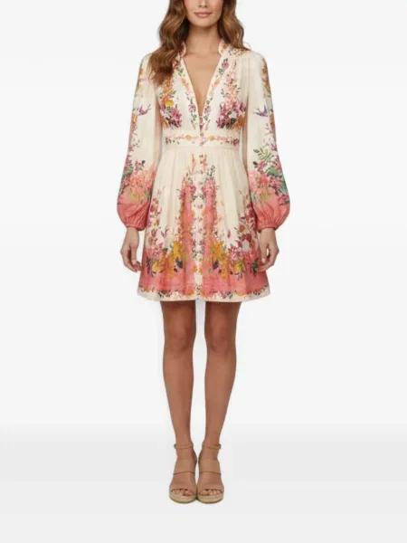 Rochie mini Zimmermann cu model floral cu imagine