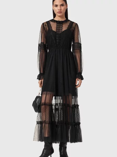 AllSaints rochie NITA negru