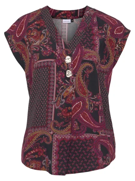 LASCANA Bluză maro / roșu bordeaux negru