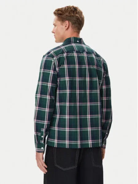 Tommy Jeans košulja za muškarce od pamuka zelena
