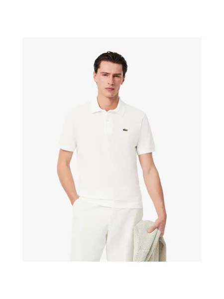 Koszulka polo o kroju regular fit z mieszanki bawełny Lacoste biała
