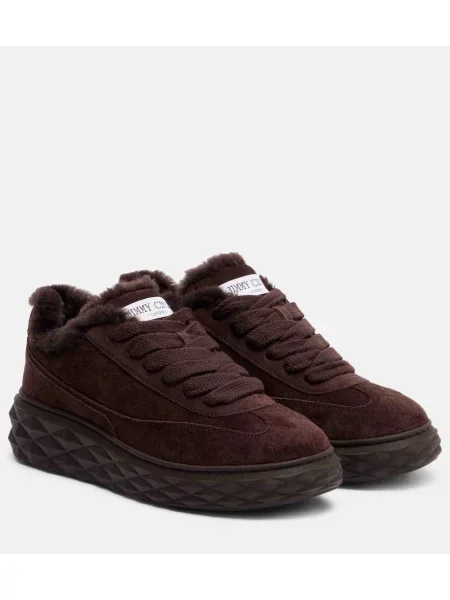 Sneakerși Jimmy Choo din piele de căprioară maro