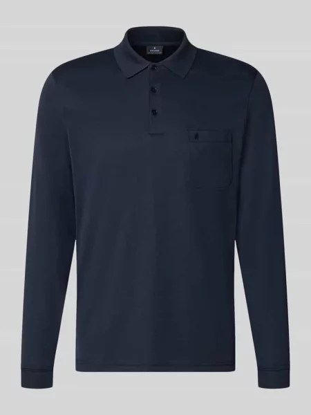 Koszulka polo o kroju regular fit z mieszanki bawełny Ragman granatowa