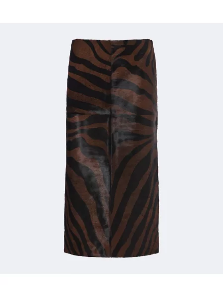 Fustă midi Simkhai cu imagine cu model zebră maro