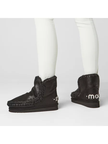Snehule Mou Eskimo 18 With Rhinestones Logo čierna