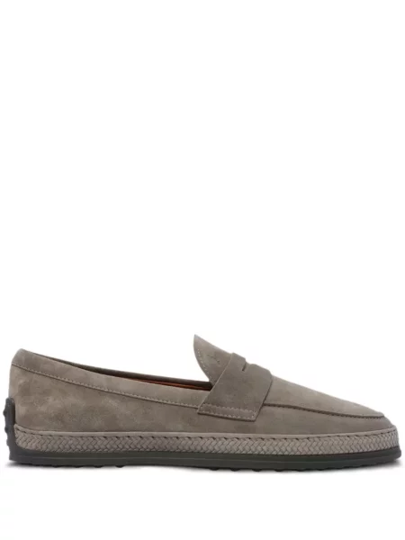 Pantofi loafer Tod's din piele de căprioară gri