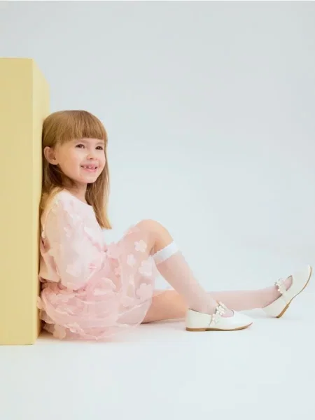 Reserved Спідниця з тюлю з квітковим мотивом пастельний рожевий