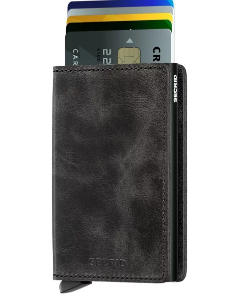 Secrid Portfel skórzany SV.Black-Black czarny