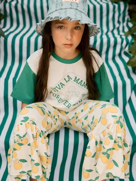 Tinycottons kalhoty ORANGES PANT žluté