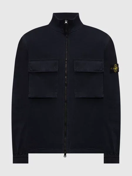 Куртка з патчем логотипа Stone Island синя