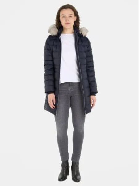 Пухено яке Tommy Hilfiger зимен модел тъмносиньо