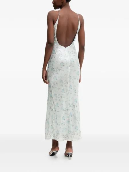 Rochie midi Bardot până la genunchi de costum alb