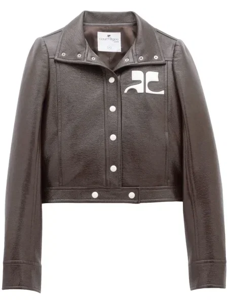 Geanta de piele Courreges maro