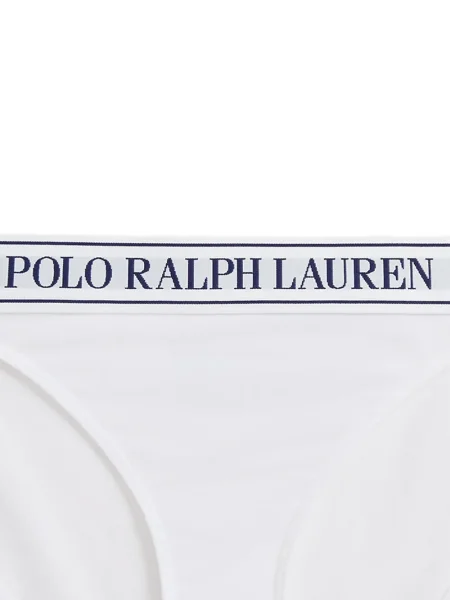 Chiloți tanga Polo Ralph Lauren cu autograf tricotate mini alb