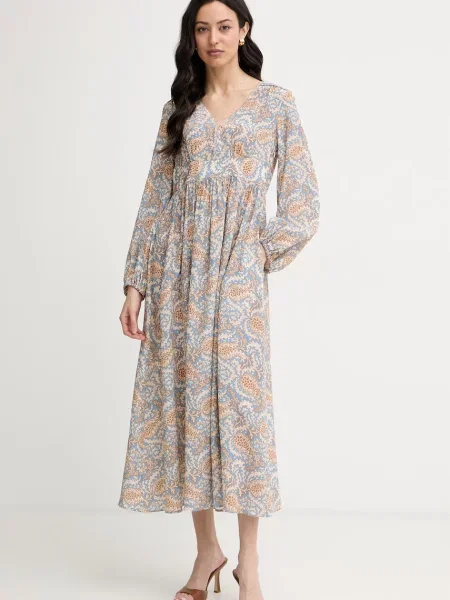 Weekend Max Mara rochie de vară din mătase MARTORA albastru