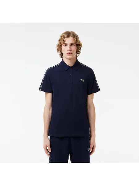 Lacoste Polo O Regularnym Kroju Z Nadrukiem granatowy