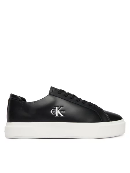 Calvin Klein Сникърси Basket Cupsole Laceup Lth Ml черен