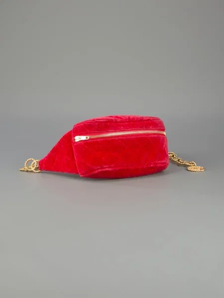 Prošívaná pás kabelka Chanel Pre-owned červená