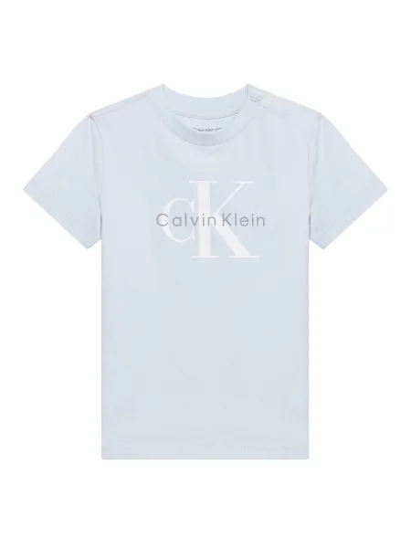 Calvin Klein Jeans Tricou albastru porumbel / albastru deschis alb