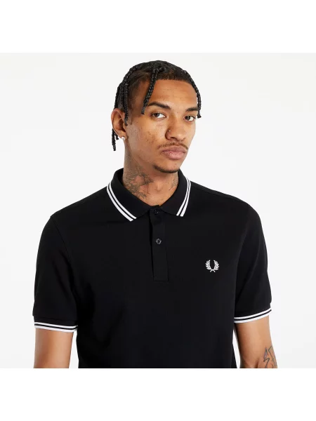 Tričko FRED PERRY Twin Tipped Shirt Black L černé