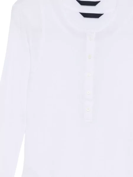 Tricou Juun.j cu guler henley alb