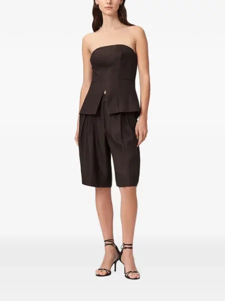 Top Allsaints fără bretele maro