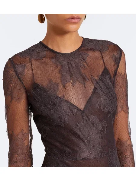 Rochie Alex Perry din dantelă maro