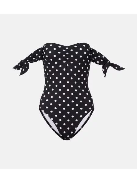 Strój kąpielowy Karla Colletto w grochy czarny