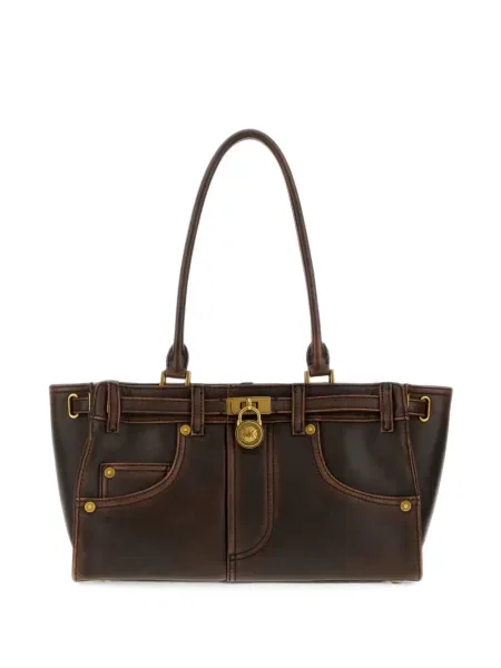 Geanta crossbody Michael Michael Kors din piele cu autograf maro