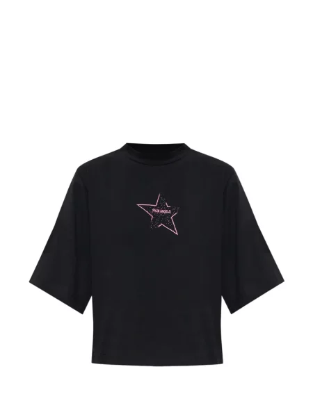 Decupat tricou Palm Angels cu imagine negru