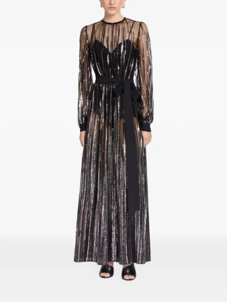 Макси рокля Elie Saab бродирана от тюл черно