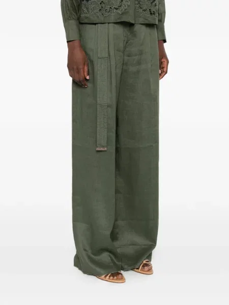 Cu centură pantaloni Max Mara verde