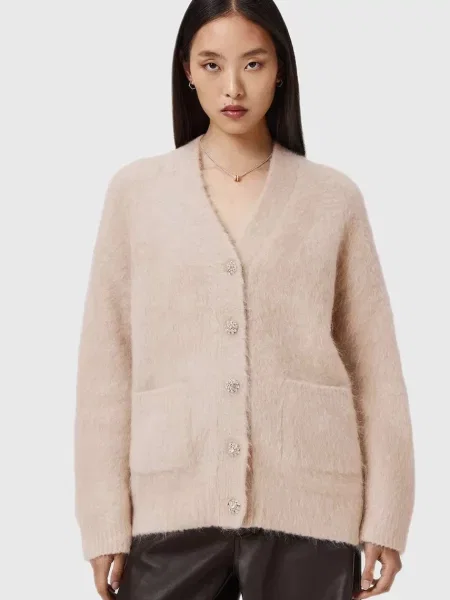 AllSaints cardigan de lână bej