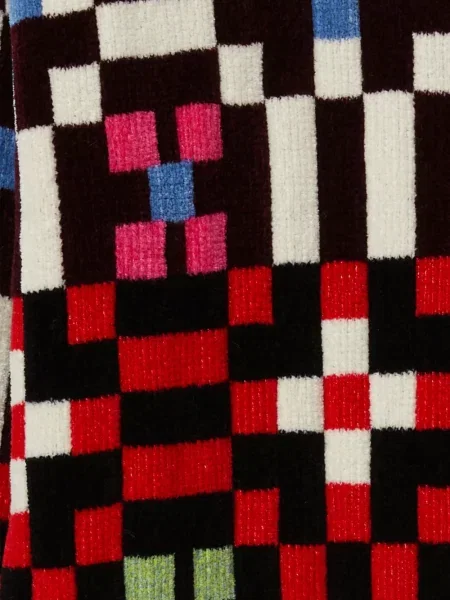 Pulover La Doublej cu imprimeu geometric roșu