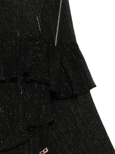 Rochie maxi Michael Kors cu volane de costum negru