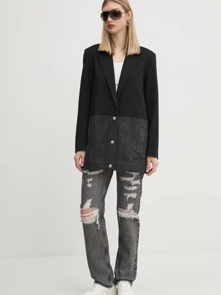 Піджак Karl Lagerfeld Jeans однобортний однотонний чорний