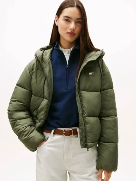 Tommy Jeans Geacă de iarnă verde